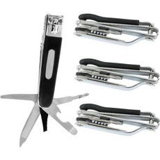 손톱깎이 휴대용 손톱깍이 네일클 아이코니칼 8in1 발톱깎이 다기능 도구 드라이버 브러시 파일 픽 깡통따개 고무손잡이, 4.0