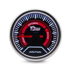 부스트 수온 오일 온도 프레스 전압 타코미터 공기 비율 게이지 아날로그 화이트 케이스, AIR FUEL RATIO, 1개