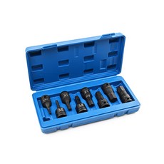 三分氣動六角凸套筒組 8件組 CR-MO鉻鉬鋼 60mm長度 3-14mm, 1個, 3分氣動六角凸8件組(CR-MO)