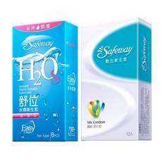 Safeway 舒位 OO2 極潤型 保險套 額外潤滑 6入裝, 1個, 超薄水潤8入+繽紛混合型12入
