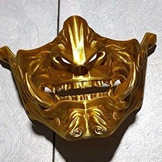 일본도깨비 반야 코스프레 마스크 가면 파티 한야 오니 할로윈 L, 11_골드(3D프린팅), 1개