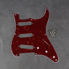 FLEOR 1PCS 빈티지 8 홀 ST SSS 일렉트릭 기타 픽가드 스크래치 플레이트 (나사 포함) 기타 부품, Red Tortoise 4ply
