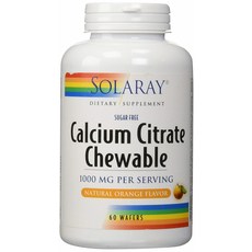 SOLARAY 檸檬酸鈣咀嚼片 1000mg 橘子口味, 1個, 60 件