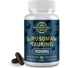Liposomal Taurine Supplement 1000mg High Absorption Amino Acid for Heart Nerve Visual 60 Soft, 1개