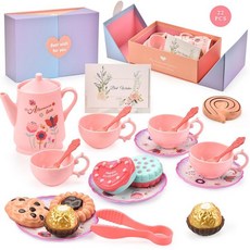 下午茶玩具組 過家家水壺 公主小女孩生日禮物 兒童茶具杯套裝 蛋糕甜點, 1個, H519茶具礼盒袋
