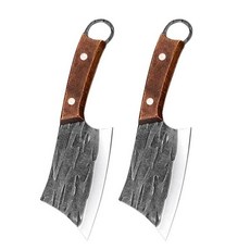 군용나이프 가정용 미니 고기 식칼 나무 손잡이가 있는 스테인리스 스틸 생선 칼 작은 주방 야채 슬라이스 과일, [04] 2pcs A