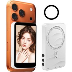 셀피 모니터 화면 마그네틱 셀피 모니터 화면 전화 브이로그 업그레이드 버전 3000mAh 배터리 셀피 모니터 화면라이브 스트림 틱톡용 휴대폰 후면 카메라 사용 아이폰 및 안드로, 셀피 모니터 화면 마그네틱 셀피 모니터 화면 전화 브이