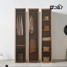 브론즈 유리도어 틈새장 400 슬림 틈새옷장, C타입(선반형), 로즈골드
