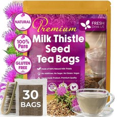 FreshDrinkUS 프리미엄 생강 티백 100프로 순수 허브 티.설탕 카페인 없음 글루텐 무첨가.250899, Milk Thistle