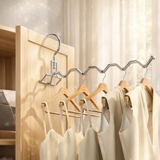 스텐 접이식 멀티 옷걸이 여행용 공간절약형, 실버, 1개