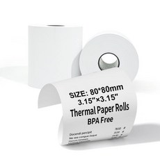 80x80mm 3.15인치x3.15인치 감열지 롤 BPA 프리 현금 등록기 영수증 용지 (POS 프린터용) 소매점용 감열 영