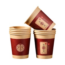 好買先生 結婚用品 迎娶奉茶囍字婚禮小禮, 1個, 吾家有喜紙水杯, 1個裝