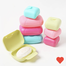 여행용 비누 케이스 물빠짐 뚜껑 고체 휴대용 비누 케이스 욕실, L핑크 BL11170
