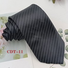 男士領帶 商務正裝 滌綸絲材質 提花工藝 條紋設計 手打款 黑色灰色 經典款 正式場合 質感細緻+CDT-11+均碼