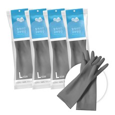 러버랩 팔목라인 고무장갑, 그레이, 대(L), 5개