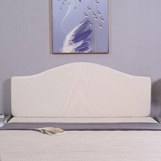 優選 牀頭套罩弧形加厚彈力異形牀頭罩歐式防塵靠墊套軟全包保護套 副廠商品, 1個, 米白色,2.2牀頭通用 高彈力適合各種牀頭