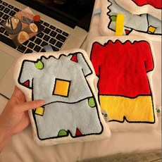卡通造型珊瑚絨擦手巾 蠟筆小新衣服款 可愛掛式擦手布 約23x19公分, 1個, 小新衣服 23*19 公分