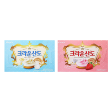 크라운 산도 스윗밀크 323g + 딸기 크림치즈 323g 세트, 1