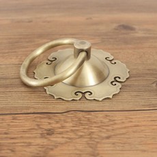 仿古銅獅子頭獸頭拉手 中式如意圓拉手 櫃門把手, 1個, 8cm古銅色（一個）