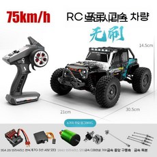 빠른 rc카 무선 입문용 4륜 고속 초보자 대형 조종 자동차, 고속 배터리 1개 (30분), 블랙/블루 RC 지프 75KM/H