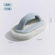 廚衛清潔刷 浴室百潔布 廚房玻璃/洗手池清潔海綿 強力去汙 輕鬆擦淨油汙水垢 保持廚衛乾淨, 1個, 藍色手柄【1個裝】一刷卽凈丨幹濕兩用