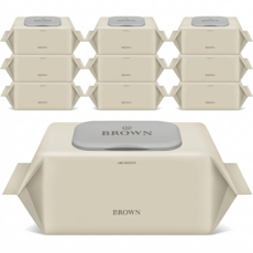 물티슈 구매1위 도톰한 물티슈 100매 10팩 BROWN GRAY 캡형, 10개, 100개입, 282g