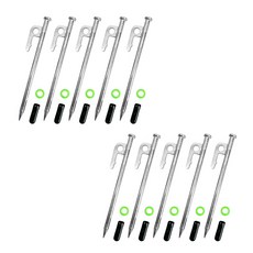 캠핑 고강도 단조팩 20cm 10개 텐트 타프 핑거 팩, 실버