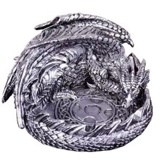 精緻龍形煙灰缸 桌面擺飾 藝術造型煙灰缸, 暴龍銀色款, 1個