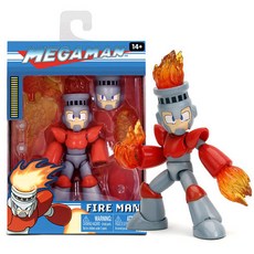 (선물완구) 아카데미과학 JADA S24013 메가맨 4.5인치 파이어맨 액션 피규어, 1개
