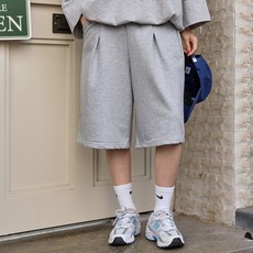 로로텐 6부 핀턱 와이드 밴딩 반바지 트레이닝 여성 빅사이즈