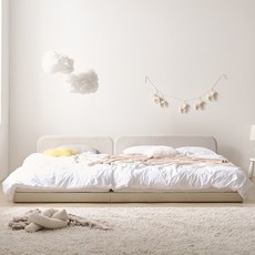 쿠시 갤럭시원단 슬림오픈 패밀리침대 SS+SS 프레임만, 그린블루