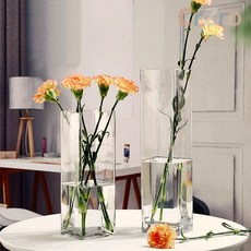 사각 유리화병 식탁 꾸미기 15x15x15cm 꽃병 북유럽화병 꽃병인테리어 조화화병 꽃화병 화병장식품