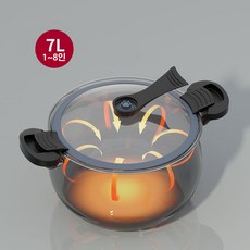 HUID 7L 진공 저압냄비 가정용 인덕션 가스렌지 통용 압력솥 빠른조리, 회색, 1개