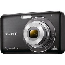 소니 DSCW310 12.1메가픽셀 디지털 카메라 4배 광각 줌 스테디샷 이미지 안정화 2.7인치 LCD (블랙) (구형 모델), Sony 검정
