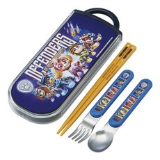 Skater 不鏽鋼餐具三入組, 1個, 餐具盒+筷子+叉子+湯匙, 汪汪隊立大功電影 23