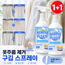 [독일기술]1/1+1의류 주름제거 스프레이 휴대용 다림질 대용 구김 완화 탈취 섬유 케어 스프레이, 1개, 500ML