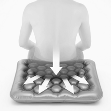 물방석 체압분산 공기방석 요철구조 휠체어방석, 은색