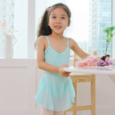 CR311 민트 쉬폰 레오타드 유아 아동 발레복