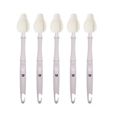 리에또 클린 롱 젖꼭지솔 텀블러 물병 젖병 세척솔, 5개, 롱 라벤더 5P