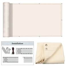 정원 베란다 가림망 가림막 마당 난간 발코니 테라스 울타리 가리개 사생활보호, 9. 미색 0.9x3m, 02 Milky