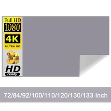 DLP LED 3D 프로젝터 비머용 프로젝션 스크린 반사 천 고휘도 72 84 92 100 110 120 130 133 인치, 84 inches