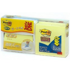 3M OL-900P 狠黏抽取式便條台促銷包 (適用R330S系列) - 辦公室便利好幫手, 1組, 黃