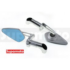 Supamoto 迷你 後照鏡 通用 改裝 VESPA CB350 勁戰 DRG MMBCU, 1個, 銀(一對二邊)