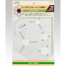 패션스타트 피스템플릿 패턴 시접용 헥사곤 육각형 조각 모양자, 1개, 투명