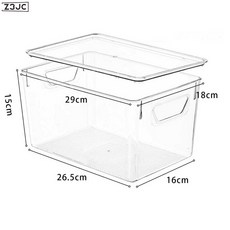 Z3JC 透明桌面收納盒亞克力零食書本積木玩具客廳廚房冰箱收納日常, 1個, 特大號12個裝【帶蓋】:如圖