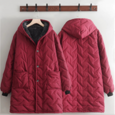 ZAJA 남녀공용 기모 롱 패딩 겨울 코트 후드패딩 아우터