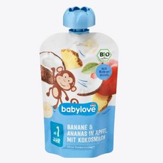 독일 베이비러브 유기농 과일퓨레 - 바나나 사과&코코넛밀크 100g (몽키)