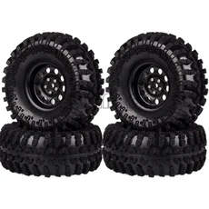 4Pcs 2.2 인치 금속 비드 록 휠 림 120MM 125mm 고무 RC 1/10 크롤러 자동차 YETI Traxxas Wraith Axial을, 07 Black-125mm 4Pcs