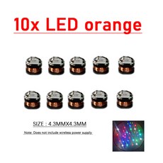 70mm Type-c USB 무선 전원 공급 장치 송신기 코일 유도 무선 충전 10pcs LED 수신기 램프 Diy 선박 자동차 모델, 02 10X LED orange