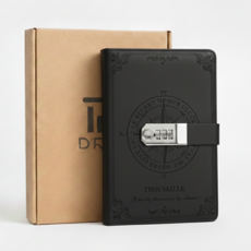 디루아 심플 비밀 일기장 잠금다이어리 자물쇠 바인더 노트, 1개, DR_블랙